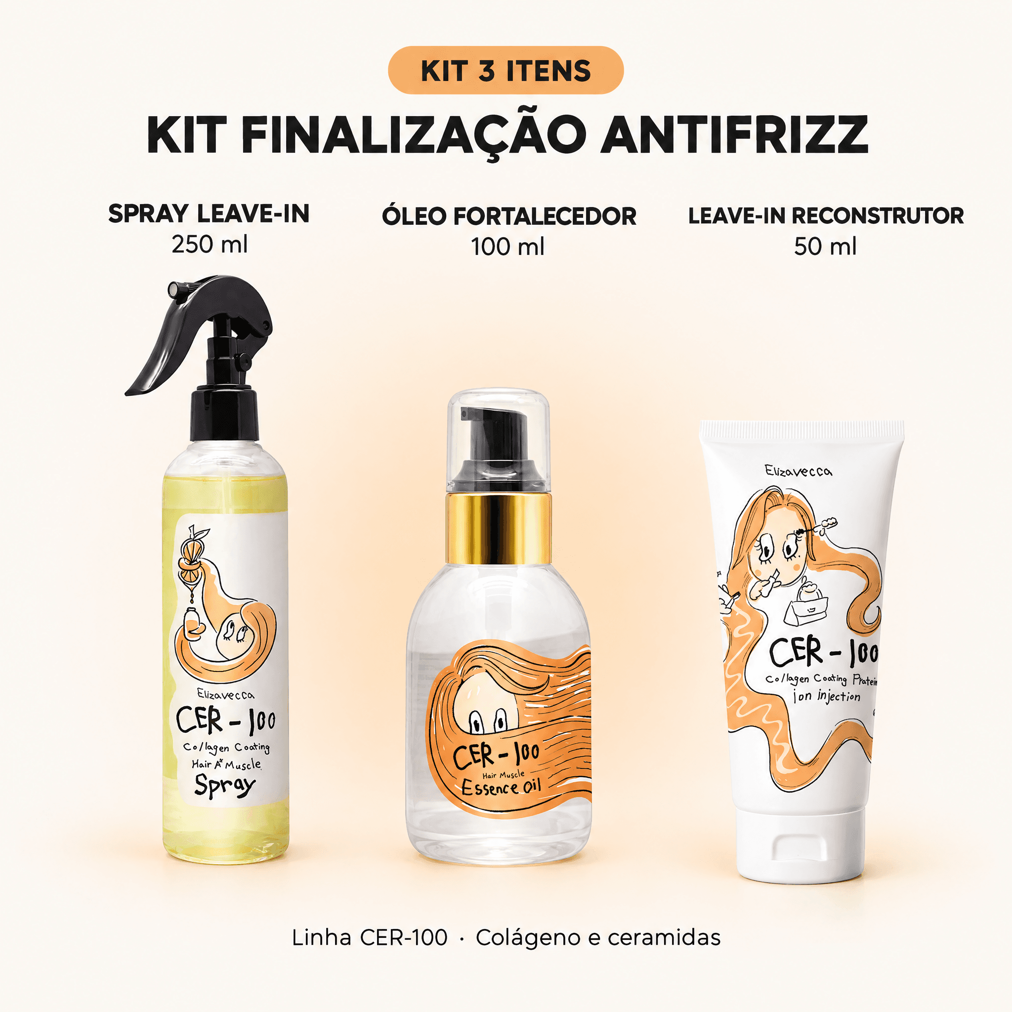 Kit Finalização Antifrizz CER-100 — o que vem no kit